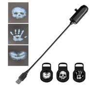 Halloween Night Light Projector - 3 Modes Magnetic Halloween Reflector,USB 360-degree Rotate LED Skeleton Palm Print Ghost Lamp for Driveway Tunnel Haunted House