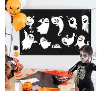 Halloween Night Photography Backdrop With Cute Ghosts for Children's Party Decoration Prop (150*120cm)