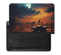 Halloween Night Sky Passport Holder,Compact Lightweight Waterproof Passport Cover, Portable Stylish Travel Wallet Accessories for Women Men