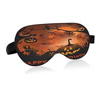Halloween Night Theme Breathable Sleeping Eyes Mask, Cool Feeling Eye Sleep Cover for Summer Rest, Elastic Contoured Blindfold for Women & Men Travel