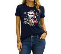 Halloween Nightmare Jack Skellington Santa Claus Before Christmas Film | Christmas Women's T-Shirt, navy blue, 3XL