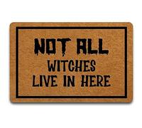 Halloween Not All Witches Live In Here Door Mat Dust Grabbing Bath Mats Low Profile Entrance Rug For Pets Front Door Patios 40 X 60Cm