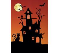 Halloween Notebook for Kids and Adults - Haunted House: This A5 lined notepad makes a spooky Halloween party present for kids and grown ups Notes Journal