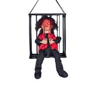Halloween Novelty Funny Toy Animated Scary Doll With Light AhP452 (Black, 28x23.3cm)