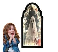 Halloween Novelty Ghost Mirror, Spooky Scary Hologram Ghosts Mirror with Creepy Eyes, Eerie Haunted House Apparition for Bedroom, Kitchen & Fireplace DIY Decor