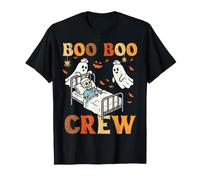 Halloween Nurse Boo Crew Ghosts Costume Scrub Top Women T-Shirt
