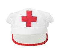 Halloween Nurse Caps Octagonal White Red Cross Costume Prop