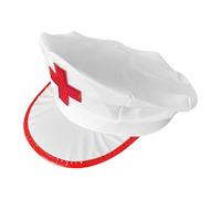 Halloween Nurse Caps Red Cross White Adjustable Caps Prop
