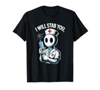 Halloween Nurse Costume I Will Stab You Funny Halloween T-Shirt