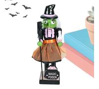 Halloween-Nutcracker Decor-Creepy Pumpkin Witch Statue for Desktop | Royal Horror Window Shelf Decor | Spooky Gift Bag Filler for Party Favors