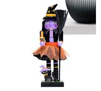 Halloween Nutcracker Figures, Spooky Halloween Wooden Soldier, Hand Painted Skull Pumpkins Cat Witch Nutcracker, Creative Festival Themed Soldier Puppet for Home Desktop Decoration