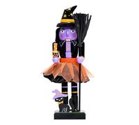 Halloween Nutcracker Soldier, 10 Inch Wooden Pumpkin Nutcracker Figurine, Halloween Pumpkin Skeleton Nutcrackers Soldier Figure, 2025 Funny Nutcrackers Statue Ornament for Halloweens Decor (A)