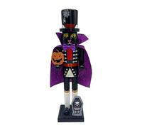 Halloween Nutcracker Wood 14 Inch - Black Cat Witch Spooky Figure, Handmade Decorative Table Ornament | Seasonal Home Decor for Study Bedside Accountant Living Room Bedroom Neighbor
