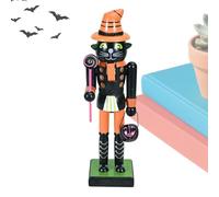 Halloween Nutcracker, Wooden Nutcracker Figures, 9.84inches Holiday Decor, Figurines and Goody Bag Fillers for Home Display, Mantelpiece, Shelf, Party, Fireplace, or Seasonal Decoration