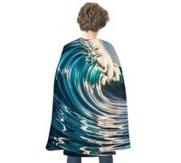 Halloween Ocean Waves Cloak Capes Reversible Medieval Cloak Witch Capes for Party Cosplay Masquerade Costumes