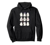 Halloween October Breast Cancer Awareness Pink Cute Ghosts Pullover Hoodie