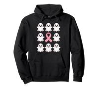 Halloween October Breast Cancer Awareness Pink Cute Ghosts Pullover Hoodie