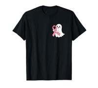 Halloween October Breast Cancer Awareness Pink Cute Ghosts T-Shirt