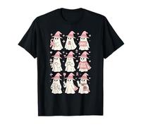 Halloween October Breast Cancer Awareness Pink Cute Ghosts T-Shirt