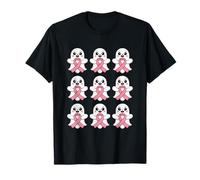 Halloween October Breast Cancer Awareness Pink Cute Ghosts T-Shirt