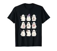 Halloween October Breast Cancer Awareness Pink Cute Ghosts T-Shirt