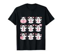 Halloween October Breast Cancer Awareness Pink Cute Ghosts T-Shirt