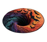 Halloween Optical Illusion Rug, 3D Halloween Rug, Quilted Round Mat,Soft & Durable Fabric Non-Slip Modern Home Decor (Style-D,60cm/24in)