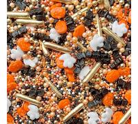 Halloween orange black sprinkles bats pumpkins ghosts metallic gold sprinkle mix edible pearls cupcake cake toppers biscuits pearls decoration 100s 1000s party baking BOOTIFUL
