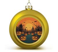 Halloween Orange Christmas Ball Ornament Shatterproof Hanging Ball Ornaments with String Decorative Christmas Baubles for Xmas Tree Home Wedding Holiday Party Decor Supply