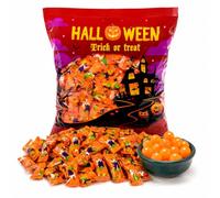 Halloween Orange Flavoured Hard Sweets 500g, Individually Wrapped Treats | Bright spooky wrappers make each piece easy to hand out at the door, add to party bags or arrange in festive sweet bowls.
