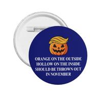 Halloween Orange On The Outside Hollow Inside ThrownIn November Pin | Men'S And Women'S Round Badges