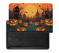 Halloween Orange Passport Cover Protector Rfid Blocking Passport Holder Id Card Holder Secure Travel Wallet Organizer for Passport Tickets Credit Cards, style, One Size