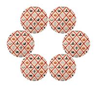 Halloween: Orange Pumpkin Black Cat Halloween Decorations Table placemat Round Plate Waterproof placemats doiles para poner Los platos en la mesa 15.4x15.4in Set of 6