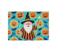 Halloween Orange Pumpkin Dwarf Decorative placemats for dining table wipeable dinner decorative placemats individuales para mesa de papel set of 6 12x18
