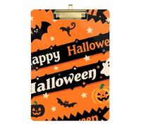 Halloween Orange Pumpkin Party Acrylic clipboard Note pad Standard Letter A4 Size Acrylic Cute for Police Office Nurse Football Coaches Gold 12x9in Tablas para escribir