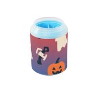 Halloween Orange Pumpkin Reusable Dog Foot Cleaner Cup Soft Silicone Brush Pets Grooming Supplies for Small Medium Large Breed Dogs/Cats limpiador de patas para perro