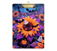 Halloween Orange Sunflower Pumpkin Acrylic mini Nursing clipboard Standard Letter A4 Size Waterproof for Classroom Supplies for Teachers Elementary Gold 12x9in Tabla para escribir con Clip