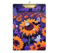 Halloween Orange Sunflower Pumpkin Acrylic Nursing Binder clipboard Standard Letter A4 Size Hard Board for 5th Grade Classroom Essentials for Teachers Gold 12x9in Tabla para escribir