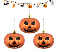 Halloween Ornaments for a Tree, 3 Pieces Ghost Design Pumpkin Ball, Halloween Tree Decorations, Holiday Decorative Ornaments for Window Holiday