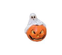 Halloween Outdoor Decor Villafane Pumpkin Sculpture Resin Figurine Large Garden Gnomes for outside (A, One Size)