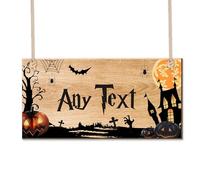 Halloween Outdoor Decorations Personalised Halloween Signs and Plaques Door Sign Room Signs Wooden Hanging Wall Sign Yard Signs for Haunted House Home Outdoor Halloween Themed Party(Design 1)