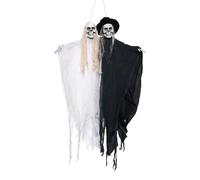 Halloween Outdoor Ornament - Sturdy Ghostly Bride Groom Set, Eerie Couple Figures | Weather-Resistant Red-Eye Decorations for Ceiling Hanging, Lawn Setup, Door Frame Display, Garden and Patio Scenes