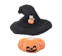 Halloween Outfit Set For 15-17cm Dolls Black Witch Hat Pumpkin Top Wizard Hat And Pumpkin Top For Collector Halloween Costume