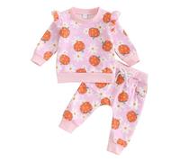 Halloween Outfit Toddler Infant Baby Girl Halloween Costumes for Girls Pumpkin Costume Kids Pumpkin Costume for Halloween Pumpkin Outfits Halloween Costumes Clothes (Dark Pink, 12-18 Months)