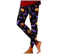 Halloween Outfits Women Pants, Exercise High Waisted Leggings Print Colourful Trousers Uk Yoga Gym Walking Tights Workout Tummy Control Activewear Sports