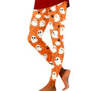 Halloween Outfits Women Pants, Print Tummy Control Trousers High Waisted Shapewear Leggings Exercise Yoga Fitness Gym Plus Size Activewear Colourful 80s Tights Running