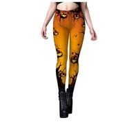 Halloween Outfits Women Pants, Yoga Tummy Control Leggings Stretch Shapewear Trousers Exercise Print Gym Soft Fitness Tights Running Workout Activewear Sports