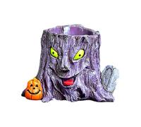 Halloween Outside Decorations Halloween Tree Root Resin Ornaments Tree Root Statues Theme Desktop Decorations Party Props The Veiled Lady Bust (Purple, 12x8cm)