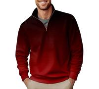 Halloween Oversized Sweatshirts for Men Full Zip Up Hoodies Heavy Cotton Pullover Drop Shoulder Casual Unisex Hoodie 2025 Parka Workwear Christian Christmas Jumpers (Red, L)