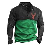 Halloween Oversized Sweatshirts for Men Full Zip Up Hoodies Heavy Cotton Pullover Drop Shoulder Casual Unisex Hoodie 2025 Overcoat Sportwear Knitted Christmas Jumper (Green, XL)